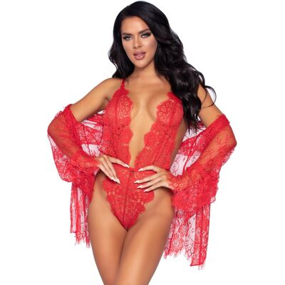 Leg Avenue Body et robe dentelle 86112 Rouge Rouge - Publicité Leg Avenue Body et robe dentelle 86112 Rouge Rouge - Publicité