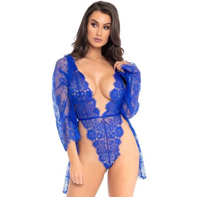 Leg Avenue Body et robe dentelle 86112 Bleu Bleu - Publicité Leg Avenue Body et robe dentelle 86112 Bleu Bleu - Publicité