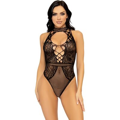 Leg Avenue Body en filet et dentelle avec trou de serrure Black - Publicité Leg Avenue Body en filet et dentelle avec trou de serrure Black - Publicité