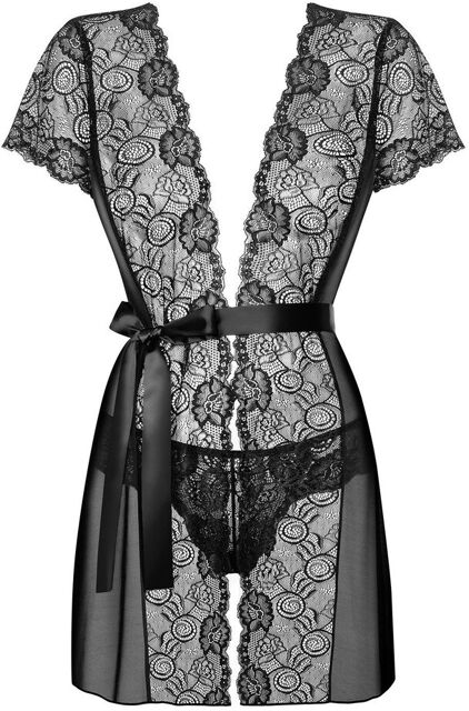 Alluria Peignoir noir en dentelle Noir