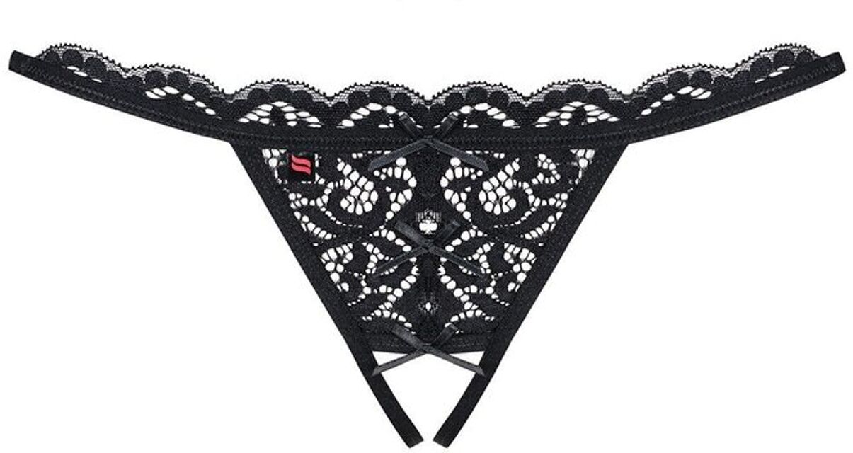 831-THC-1 crotchless thong black Noir