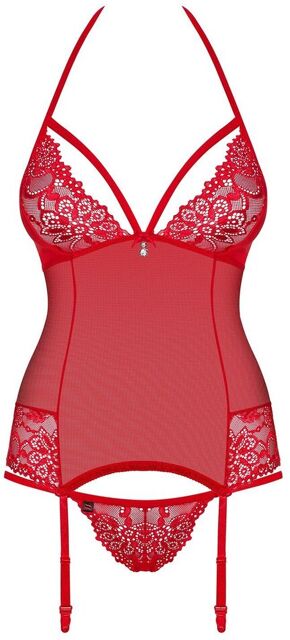 838-COR-3 corset & thong red Rouge