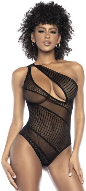 Body sexy noir asymétrique Noir