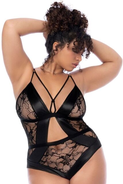Body noir dos nu grande taille Noir