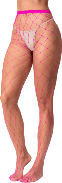 Collant large maille rose Rose