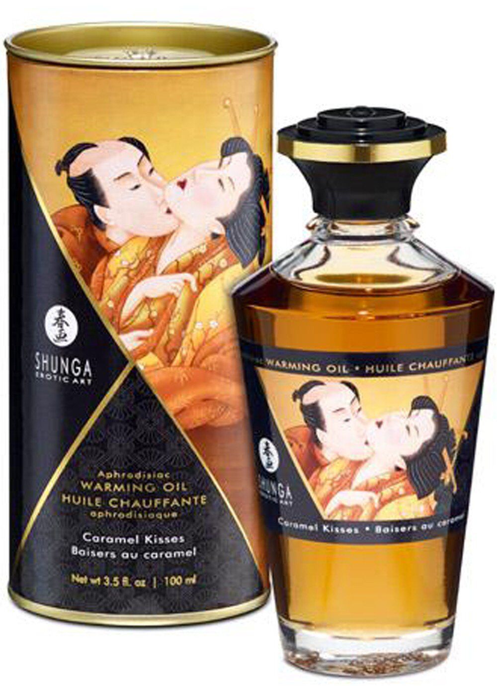 Shunga Huile Chauffante Aphrodisiaque Baisers au Caramel 100ml