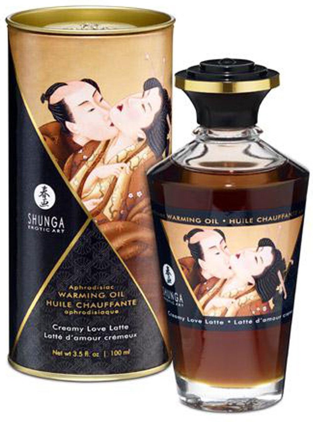 Shunga Huile chauffante aphrodisiaque latte d'amour cremeux 100ml