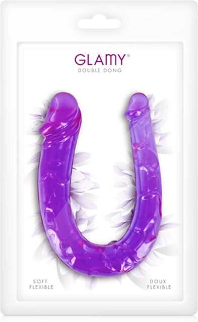 Double dong gode fléxible violet 29.5cm
