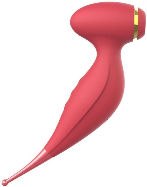 Oiseau du Paradis - Vibromasseur 2 en 1 avec succion et stimulateur rouge