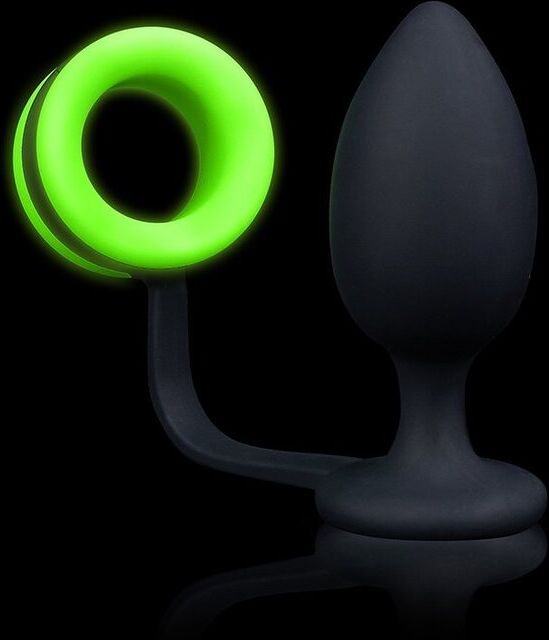 Plug avec Cock Ring - Neon Green/Black