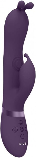 Lapin Vibrant Triple Action avec Manche PulseWave - Violet