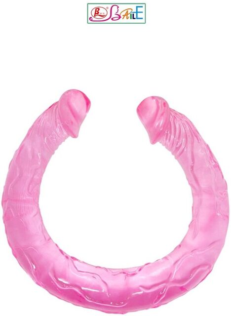 Double gode réaliste Rose flexible 45 cm