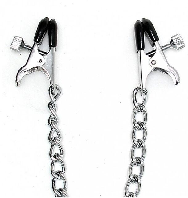 Pinces à seins MEDIUM, avec vis et décoration chaînettes