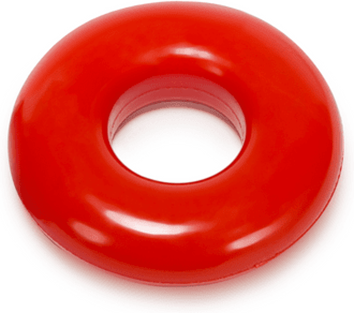 Do-Nut-2 - Jelly Cockring with Flat Inner Chamber - Red