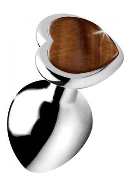 Plug anal Tiger Eye Heart - Medium