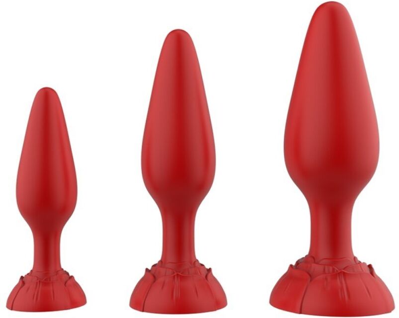 Kit de 3 Plugs Rolarose 11 x 4.1cm Rouge
