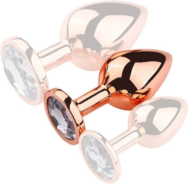 Plug Bijou anal PinkyGold M 7.5 x 3.3cm Bijou Transparent