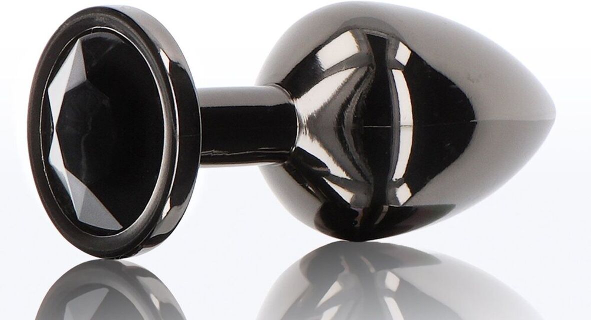 Plug Bijou Anal Diamond Jewel L 8 x 4cm Noir