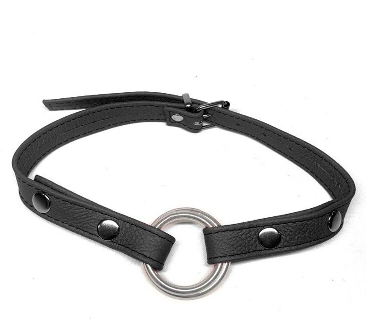 Baillon Anneau cuir noir Noir