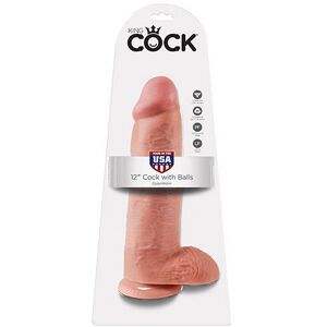 King Cock Gode ventouse testicules - 30 cm Ø 7 cm