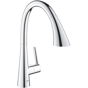 Grohe Zedra - Mitigeur monocommande de cuisine taille L avec bec orientable et douchette extractible chrome 32294002