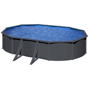 GRE Piscine acier Gré ovale Louko 6,34 x 3,99 x H.122 cm - Filtre à sable