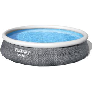 Bestway Piscine autoportée Bestway ronde Ø 396 x H.84 cm Fast Set Rotin