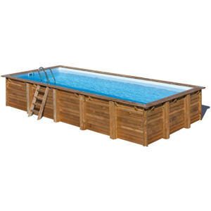 Piscine Gre bois Braga - 815 x 420 x H 146 cm (Filtre à sable) - Publicité Piscine Gre bois Braga - 815 x 420 x H 146 cm (Filtre à sable) - Publicité