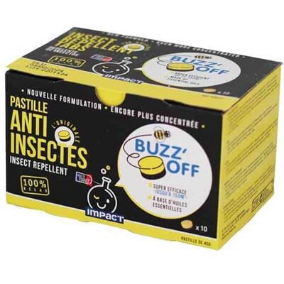 Pastille anti-insectes Impact BUZZ'OFF - Publicité Pastille anti-insectes Impact BUZZ'OFF - Publicité
