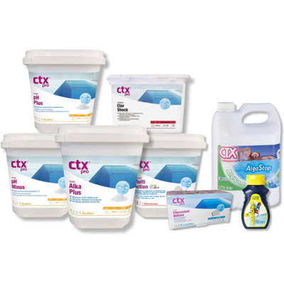 CTX Pack traitement piscine 3 mois - Filtre à sable - Publicité CTX Pack traitement piscine 3 mois - Filtre à sable - Publicité