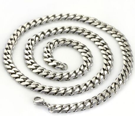 UrbanBijoux Chaine homme acier inoxydable maille cubaine large bling 12mm 60cm UrbanBijoux Chaine homme acier inoxydable maille cubaine large bling 12mm 60cm