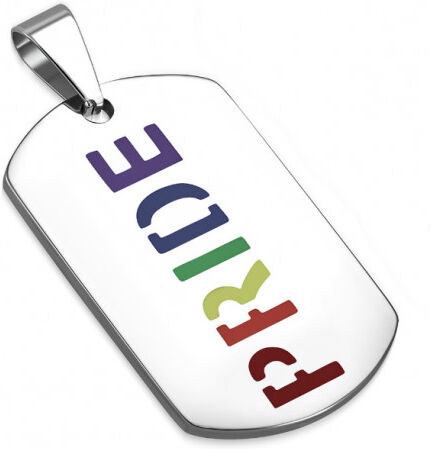 UrbanBijoux Pendentif femme homme acier plaque fierté égalité gay pride LGBT UrbanBijoux Pendentif femme homme acier plaque fierté égalité gay pride LGBT