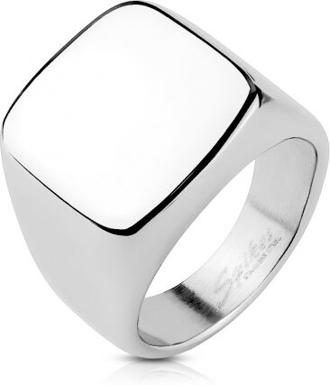 UrbanBijoux Bague chevalière homme acier plateau carré 16mm à personnaliser biker Taille ∅ - 67 UrbanBijoux Bague chevalière homme acier plateau carré 16mm à personnaliser biker Taille ∅ - 67