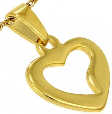 UrbanBijoux PENDENTIF POUR FEMME CŒUR PLAQUE OR ET 1 CHAINE BOULE ACIER NEUF UrbanBijoux PENDENTIF POUR FEMME CŒUR PLAQUE OR ET 1 CHAINE BOULE ACIER NEUF