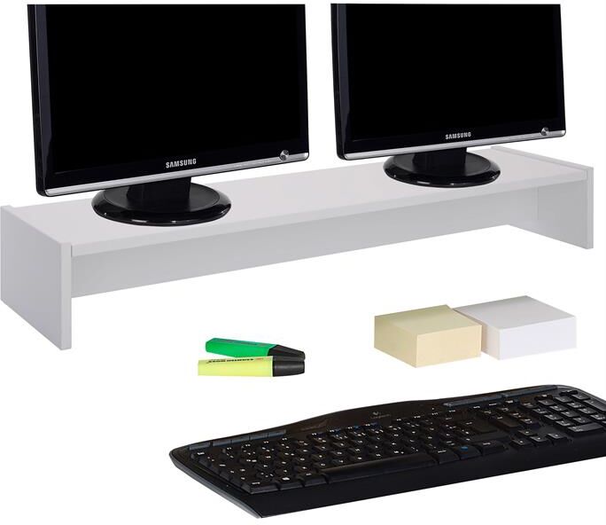 IDIMEX Support d'écran d'ordinateur SCREEN, en mélaminé blanc mat IDIMEX Support d'écran d'ordinateur SCREEN, en mélaminé blanc mat