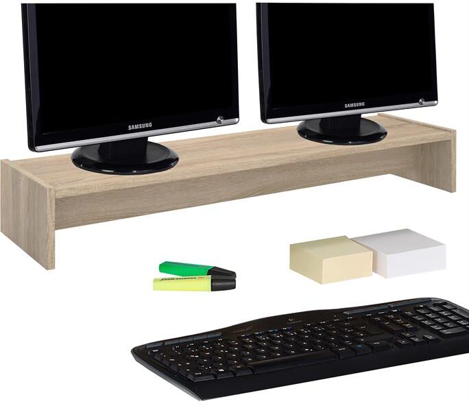 IDIMEX Support d'écran d'ordinateur SCREEN, en mélaminé décor chêne sonoma IDIMEX Support d'écran d'ordinateur SCREEN, en mélaminé décor chêne sonoma