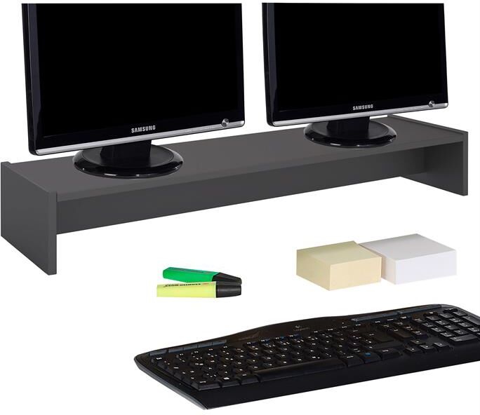 IDIMEX Support d'écran d'ordinateur SCREEN, en mélaminé gris mat IDIMEX Support d'écran d'ordinateur SCREEN, en mélaminé gris mat