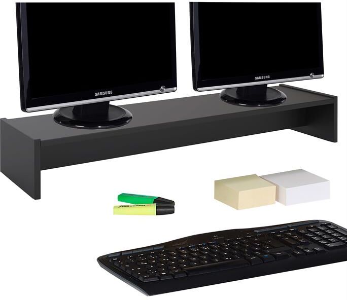 IDIMEX Support d'écran d'ordinateur SCREEN, en mélaminé noir mat IDIMEX Support d'écran d'ordinateur SCREEN, en mélaminé noir mat