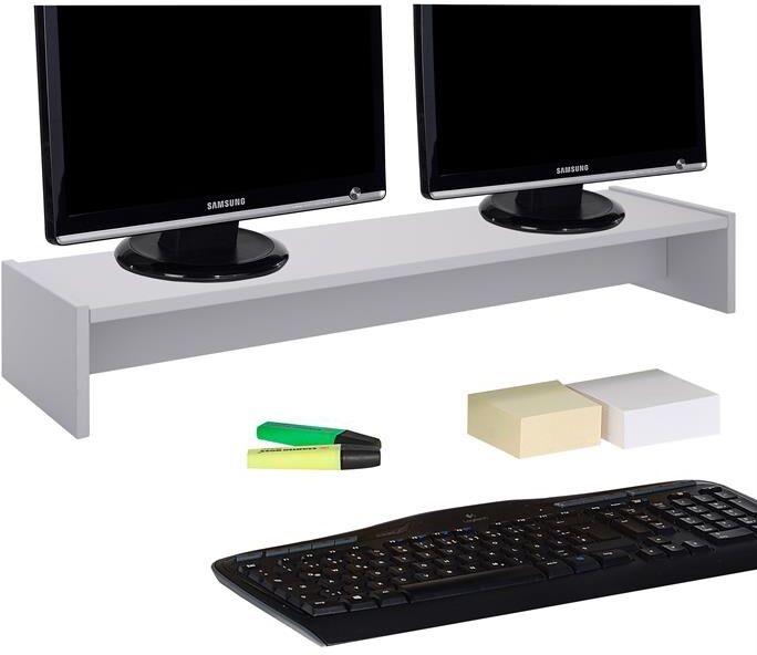 IDIMEX Support d'écran d'ordinateur SCREEN, en mélaminé gris clair mat IDIMEX Support d'écran d'ordinateur SCREEN, en mélaminé gris clair mat