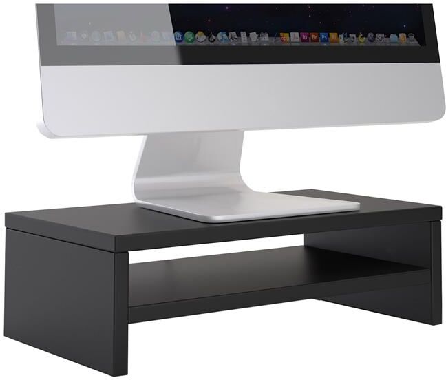 IDIMEX Support d'écran d'ordinateur DISPLAY, en mélaminé noir mat IDIMEX Support d'écran d'ordinateur DISPLAY, en mélaminé noir mat