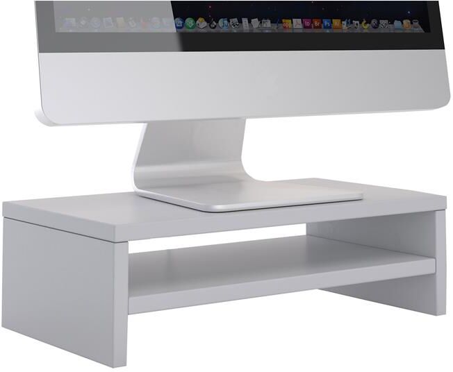 IDIMEX Support d'écran d'ordinateur DISPLAY, en mélaminé gris clair mat IDIMEX Support d'écran d'ordinateur DISPLAY, en mélaminé gris clair mat