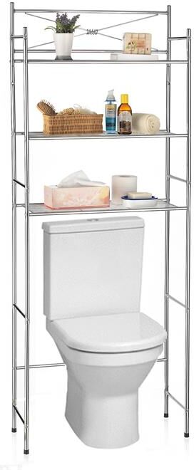 IDIMEX Etagère de salle de bain MARSA, rangement pour WC/lave-linge, en métal chromé