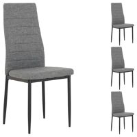 IDIMEX Lot de 4 chaises NATHALIE, tissu gris et piètement en métal noir <br /><b>119.00 EUR</b> Mobil Meubles