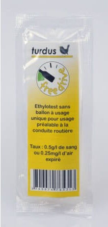 Pelimex Ethylotest à usage unique sans ballon 0.5g/l de sang ou 0.25mg/l d'air expiré Pelimex Ethylotest à usage unique sans ballon 0.5g/l de sang ou 0.25mg/l d'air expiré