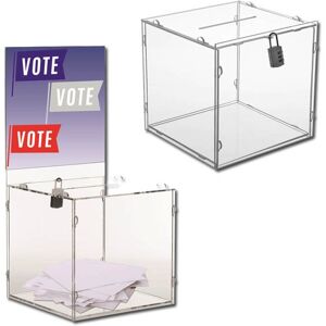 Edimeta Urne transparente 20 x 21 x 21 cm en kit + porte-affiche 24 x 21,5 cm