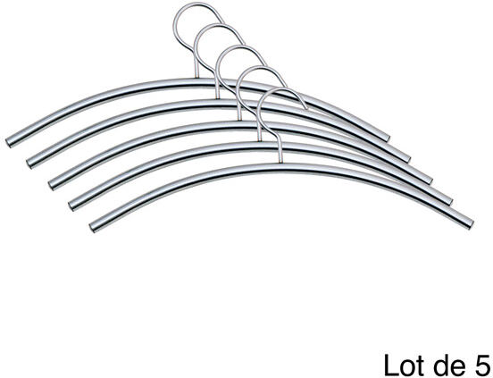Edimeta Lot de 5 Cintres Design acier gris alu Edimeta Lot de 5 Cintres Design acier gris alu