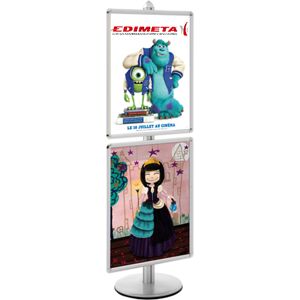 Edimeta Présentoir Visual-Displays® avec 2 cadres 60x80 cm