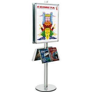 Edimeta Présentoir Visual-Displays® double-faces 2 cadres 80x60 et 2 étagères Plexiglass