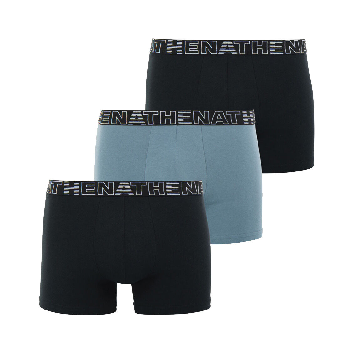 Athena Lot de 3 boxers Athena en coton stretch noir et gris - NOIR GRIS - XL