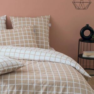 Taie percale Tradilinge MAX BEIGE Demi de Mélée